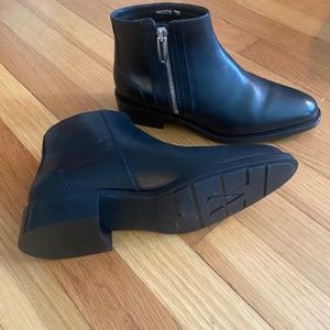 Aquatalia Nadie Black Leather Waterproof Bootie